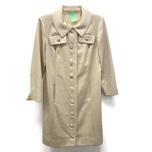 Boutique Vintage Beige w/Pearl Buttons Lined Coat